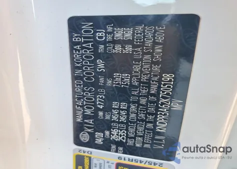 2019 Kia Sportage Sx из США, поврежденный, VIN KNDPR3A62K7505198